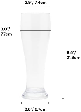 БЕЛАФОРТЕ-Пластични Чаши За Пиво Отпорни На Кршење-16оз, Комплет од 6, Чаши За Пиво Атлас Коув-Пластични Чаши За Пиво Безбедни За Миење Садови