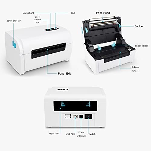 QYYBO Термичка Етикета Печатач за 4x6 Превозот Пакет Етикета Производител 160mm/S Со Голема Брзина Термичка Налепница Печатач Макс.110мм