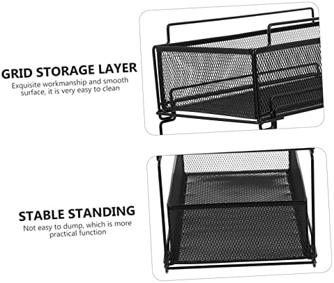 Организатор на фиоки за фиоки Zerodeko Metal Sundries Организатор кујнски држач за складирање на кабинети решетки за складирање метални фиоки метални