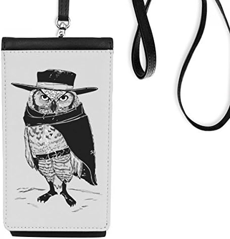 Персонализација на був Птица, животински телефонски паричник чанта што виси мобилна торбичка црн џеб