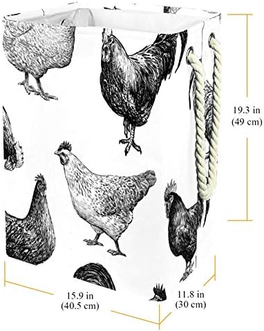 Инхомер Петлите И Кокошките Скици Шема 300д Оксфорд Пвц Водоотпорна Облека Ја Попречуваат Големата Корпа За Перење За Ќебиња