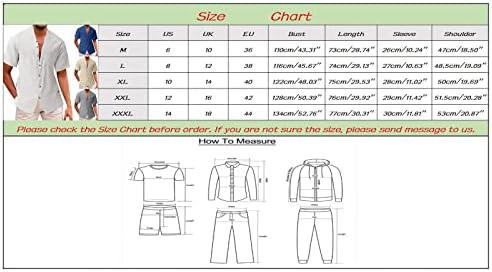 Uangkou Обични летни кошули за мажи за машки постелнина со кратки ракави на плажа маичка со џеб за мажи