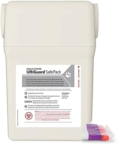 Ulticare Vetrx U-100 Ultiguard Safe Pack Pet Insulin Shirings 3/10cc, 29g x 1/2 ”, 100CT