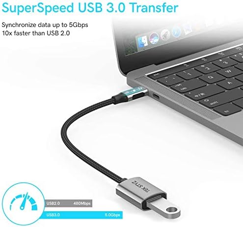 TEK Styz USB-C USB 3.0 адаптер компатибилен со Ford 2020 Taurus OTG Type-C/PD машки USB 3.0 женски конвертор.