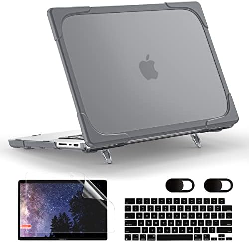 Meegoodo за MacBook Pro 14 Inch Case 2023 2022 2021 NEW A2779 A2442 M2 M1 Pro/Max, Heavy Duty Rugged Procproof Plastic Hard Shell со Fold