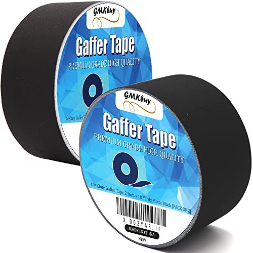 Gmkbuy Gaffers Tape-тешка, не-рефлективна, лесна за солза, не остава остаток, водоотпорна лента за крпа за дома, канцеларија и медиумска