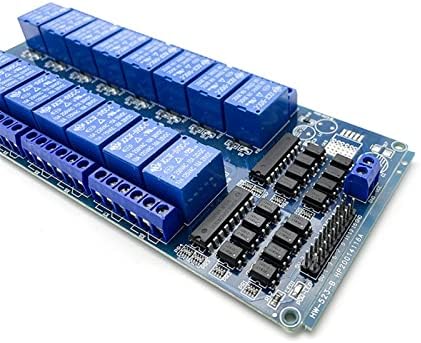 Hifasi 16 канален реле штит модул DC 5V 12V 24V со OptoCoupler LM2576 MicroControllers Интерфејс за напојување за напојување за