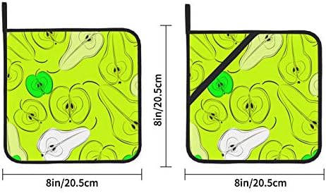 Овошје мода зелена слатка зелена круша држачи за кујнски отпорни на топлина отпорни на топлина топла влошки за кујнски шалтер 2 парчиња кујнски