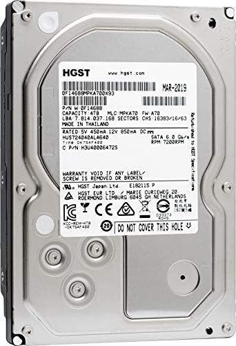HGST Ultrastar 7K4000 HUS724040ALA640 4TB 7200RPM 64MB CACHE SATA 6.0GB/S 3,5in Hard Drive Enterprise Hard Drive