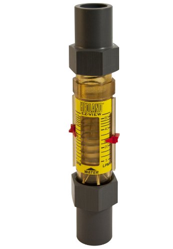 Hedland H619-075-R EZ-View Flowmeter, полифенилсулфон, за употреба со вода, 30,0 до 280,0 LPM опсег на проток, 2 заварување на приклучокот