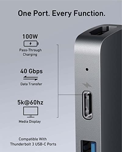 ANKER USB C Центар За MacBook, PowerExpand Директен 7-во-2 USB C Адаптер Компатибилен Со Thunderbolt 3 Порта, 100w Испорака На Енергија, 4K HDMI, USB C и 2 USB Порти За Податоци, Sd И Microsd Читач На Картич?