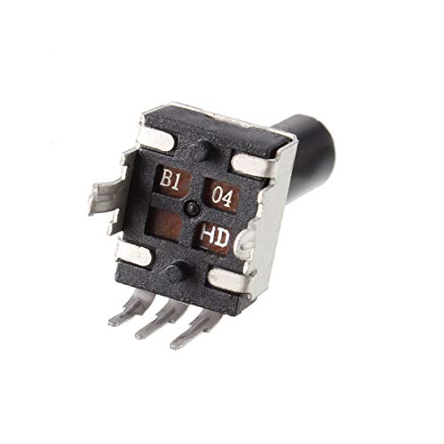 Uxcell Carbon Film Potentiometer 100k Ohm Променливи отпорници со единечен вртење ротационен половина вратило Д тип Д Дизајн 5 парчиња