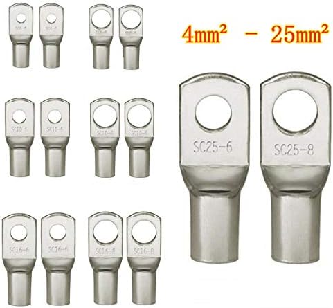 100/50/25/10 ПАРЧИЊА 4-25мм Асортиман Конзервирани Бакарни Навртки Прстен За Стегање Терминали Кабел За Заварување Со Жица За Батерии Комплет