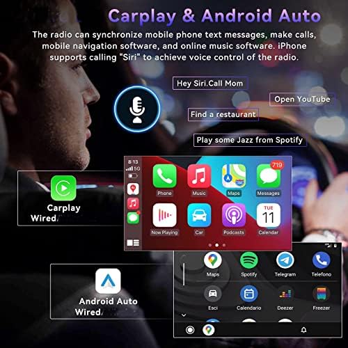 Еден Дин Автомобил Стерео Со Apple Carplay Android Auto FM/AM Приемник 9 инчен Екран На Допир Плеер Автомобил Радио Со BLUETOOTH USB