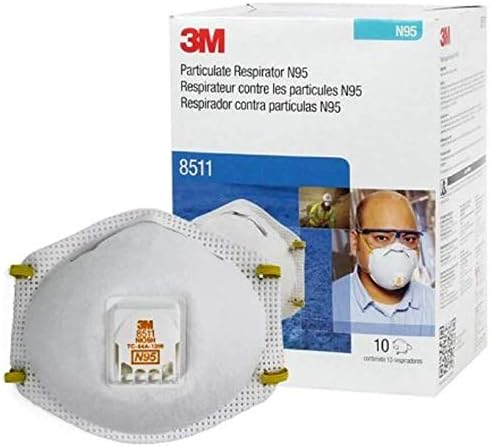 CTI Индустриско снабдување 3М 8511 Вентилатор за пескарење со боја на ладен респиратор 10-пакет