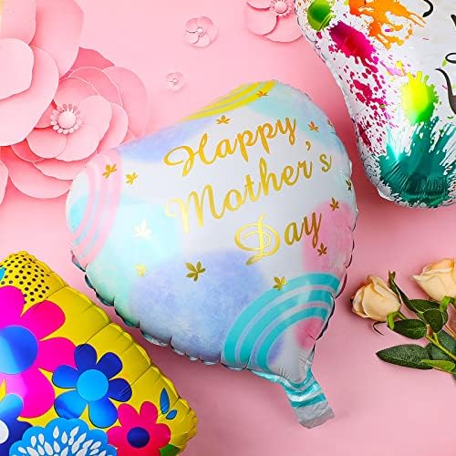 28 парчиња среќни балони на Денот на мајката Декорации на мајката Декорации на мајката ги испорачуваат најдобрите мама досега мама