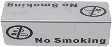 АМОСФУН канцелариски украси за жени не'рѓосувачки челик без знак за пушење Двоен страничен табела без знак за пушење за канцелариска