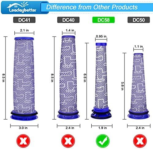 Замена на филтерот за филтрирање на Leadaybetter за Dyson Animal V6 V7 V8 DC58 DC59 Апсолутен мотор со вкупно чиста чиста безжична