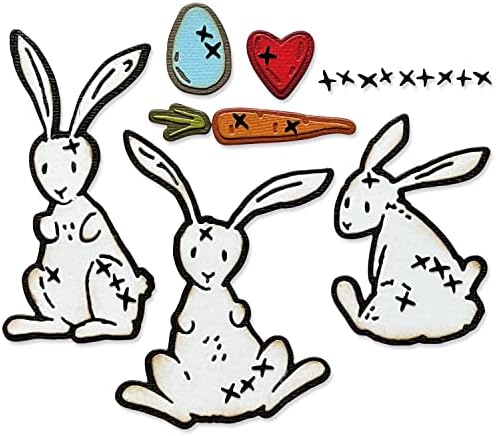 Sizzix Thinlits Die Set 15pk Bunny Stitch By Tim Holtz, 666293, повеќе-боја