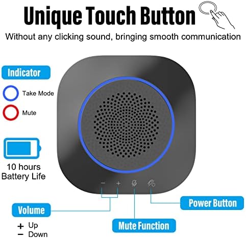 Ansten Bluetooth Звучник, Конференција Звучник Со Микрофони, 360°Подобрена Глас Пикап, Bluetooth 5.1, АИ Намалување На Бучавата Cancо Откажување, USB C, Конференција Микрофон За Домаш?