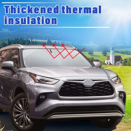 Sze Car Whindshield Sunshade UV рефлектор одговара за 2020 2021 2022 Toyota Highlander, преден прозорец преклопување на покритие на