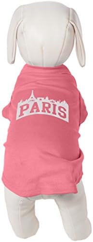 Mirage Pet Products 12-инчен Париз Skyline Екран за печатење кошула за домашни миленици, средна, светло розова