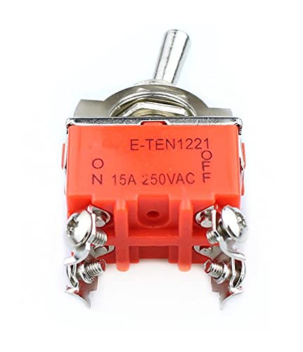 Инфри 1 парчиња метална смола AC 250V 15A засилувачи Вклучени/исклучени 2 позиции DPST прекинувач за менување LW Szus E-Ten1221 портокалова портокалова портокалова боја