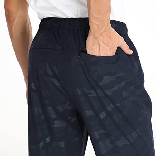 Еластични панталони за пешачење со еластична половината на воздухот, отпорни на вода, отпорни на вода, лесни лисја на отворено со џебови со патенти