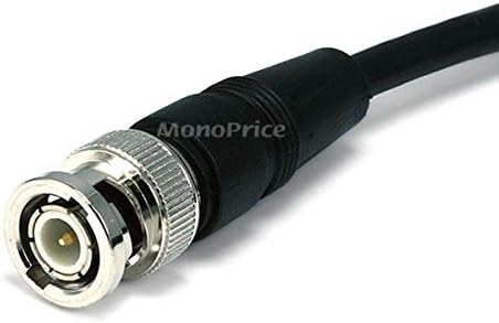 Видео кабел Monoprice - 25 стапки - црна | RG-58 и кабел за предавател, 50 ом, 48 проценти плетенка алуминиум