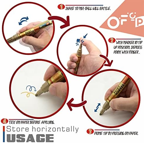 Пенка за трајно маркер за боење на маслото OFC-P, средно пиво за сушење и водоотпорно пенкало за метал, карпесто сликарство, дрво, ткаенина,