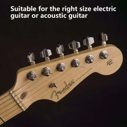 Kyuionty Guitar 6 Inline String Tuning Pegs, Запечатени копчиња за подесување на гитара, штипки за гитара за електрична гитара или акустична гитара, Chrome