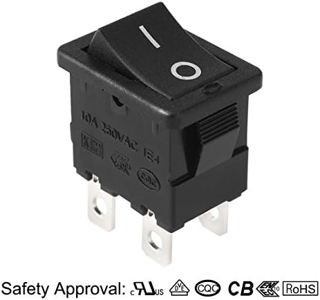 uxcell AC 12A/125V 10A/250V DPST Копче За Исклучување 4p 2 Позиција I/O Рокер Прекинувач За Брод