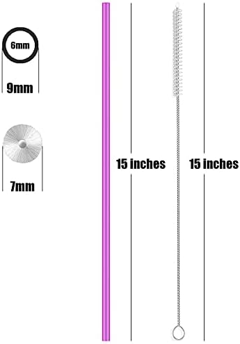 Алинк 15 Инчен Екстра Долги Силиконски Сламки За Повеќекратна Употреба, Флексибилни Сламки Од 4 Пакувања за Тамблер од 40 мл, Шишиња Со