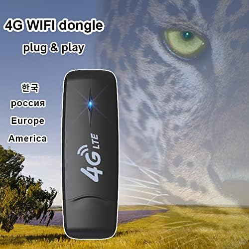 Angyang 4G LTE USB WiFi модем преносен 4G рутер со слот за SIM картички со голема брзина преносен Hotspot Mini Router отклучен 4G Dongle, Black,