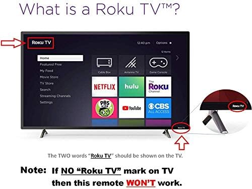 RCA ROKU TV Remote W/Копче за контрола на јачината на звукот и ТВ-моќност за сите вградени телевизори RCA Roku. Без спарување!