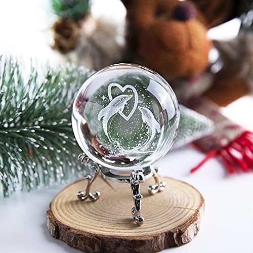 HDCRYSTALGIFTS Кристална Топка Фигурини Со Хартиена Тежина Подароци Кристална Топка Со Штанд, Денот На Вљубените, Роденденски Подарок