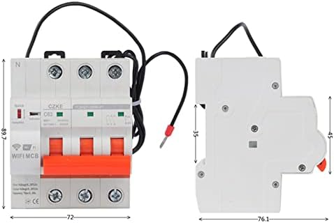 MURVE YCB9ZF - 100W 3p Din Железнички WiFi Паметен Прекинувач Автоматски Прекинувач Заштита Од Краток Спој За Паметен Дом