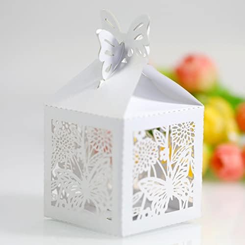 Cujux 50pcs шупливи кутии за бонбони торби за подароци фаворизираат кутија за свадба на забави за забави