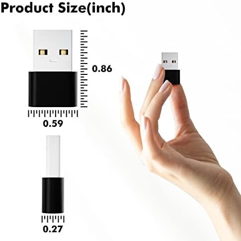 USB C Femaleенски до USB машки адаптер 2-пакет, тип Ц до USB адаптер за кабел за полнач, компатибилен со iPhone 11 12 13 Pro Max, iPad 2020,