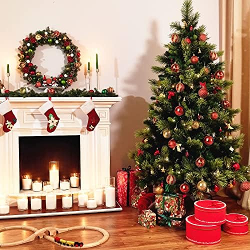 30 парчиња украси за божиќни топка, украси на дрвја, 60мм/2,36 Класичен црвен и златен расипување на Божиќни светилки за украси за венец