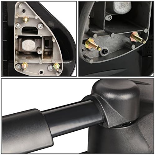 ДНК моторинг TWM-003-T222-BK пар со рачни телескопски огледала за влечење на преклопување компатибилни со 07-13 Silverado/Suburban/Sierra/Yukon/Tahoe/Escalade, црна