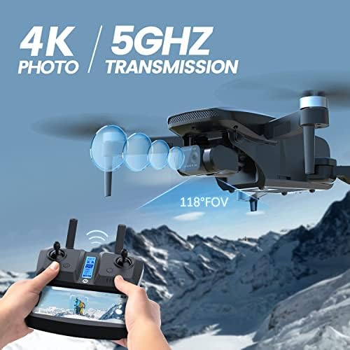 Светиот камен GPS дрон за возрасни со карпеста стабилна камера 4K фотографија 2-оска гимбал, hs360 FPV квадкоптер за почетници, мотор