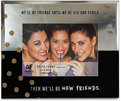 Компанија за подароци за павилјон 75103 нови пријатели огледала со фото рамка, 7 x 9 , црна
