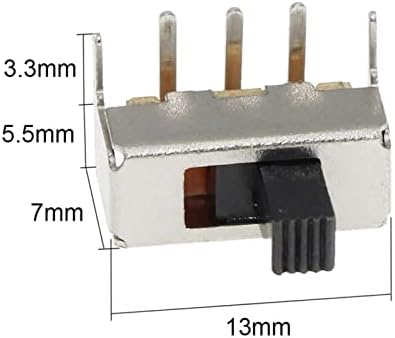 Qisuo Micro Switch 10PCS SS12F23 SS12F23VG5 0.5A 50V прекинувач за превртување 3PIN 1P2T 90 степени на криви игла за ливче рачка Висока 5мм