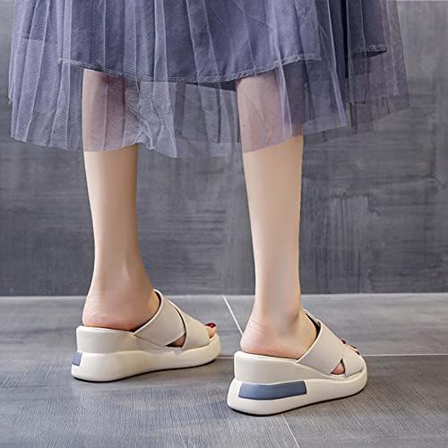 Елегантна платформа Сандали за жени летни каузиски вкрстени ленти клинови чевли отворени пети густи потпетици чевли за плажа