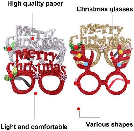 6 парчиња Божиќни Украси Цртани Филмови Очила Украси Очила Декор За Прослава Забава