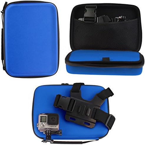 Navitech Blue Heavy Duty Rugged Hard Case/Cover компатибилен со водоотпорна спортска камера ODRVM 14MP Full HD 1080p