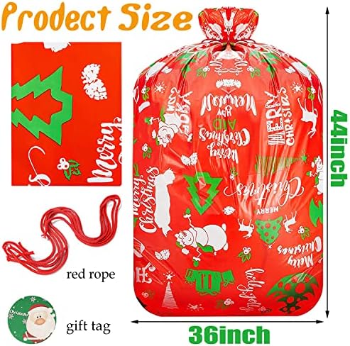 Мујанек 6 Пакет Џамбо Божиќни Торби За Подароци 44 € 36, Божиќни Гигантски Подароци Чанти, Екстра Големи Божиќни Торби За Подароци Со