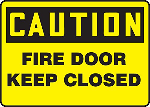 Accuform Mext601VP знак, Внимание на оган врата чувајте ја затворена, 7 должина x 10 ширина x 0.055 дебелина, пластика, 7 x