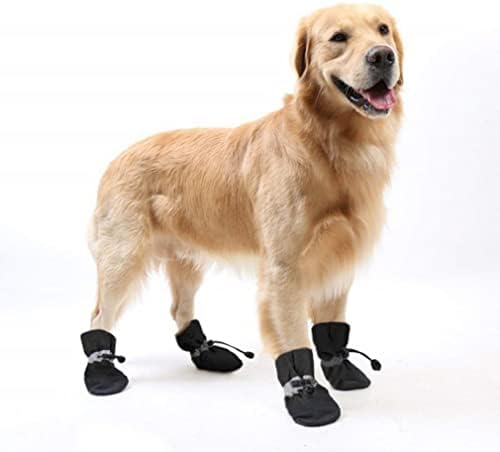 4 парчиња миленичиња кучиња анти-лизгање дожд снежни чизми обувки кутре мачки дебели топли чорапи